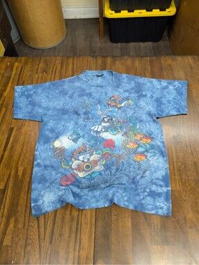 Looney Tunes Taz Bugs Bunny Scuba Tie Dye Shirt Size XL